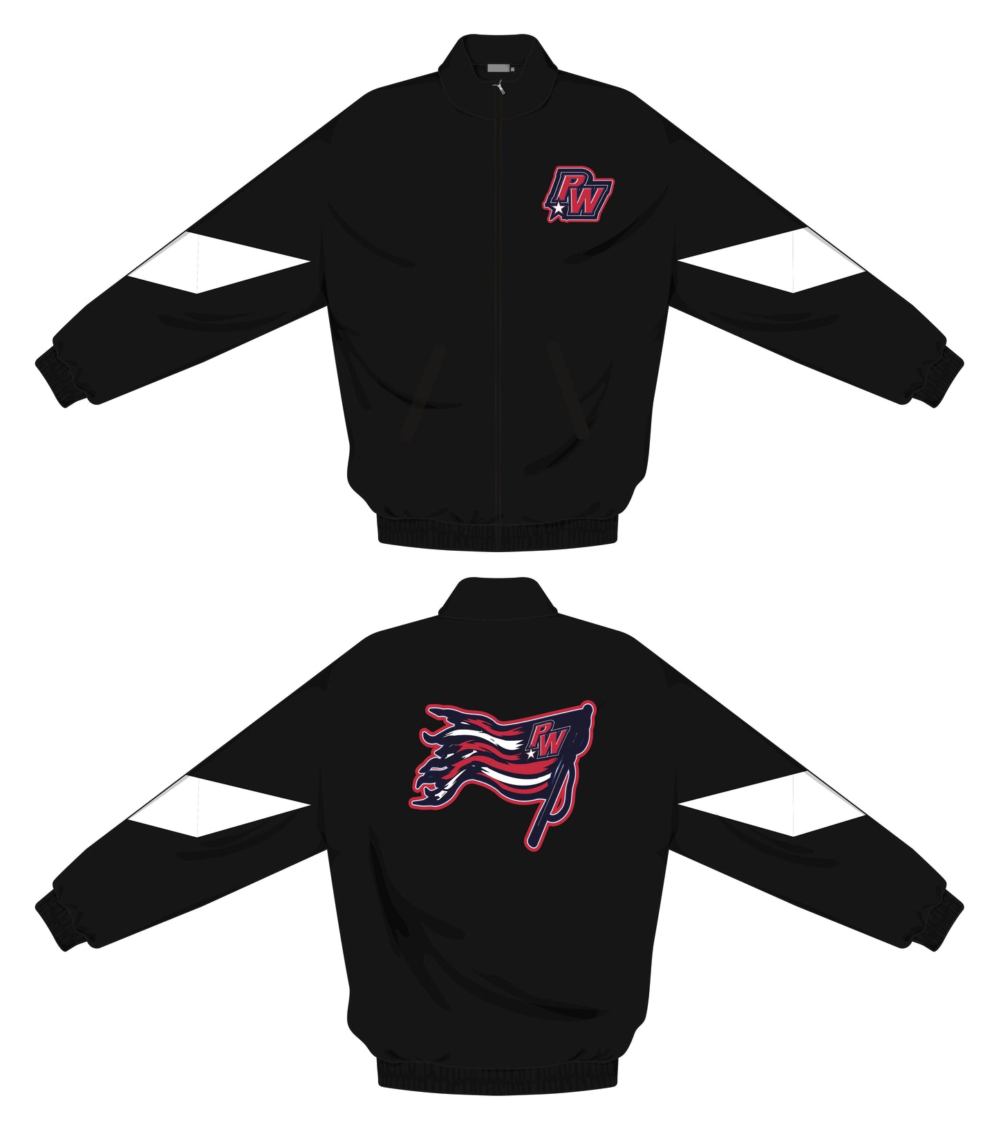 Penn Wood Athletics Track Jacket- Black